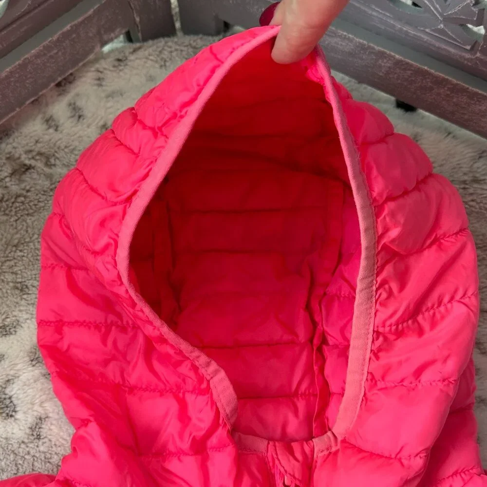 GAP Kids hot pink puffer jacket girls medium lightweight waterproof winter play